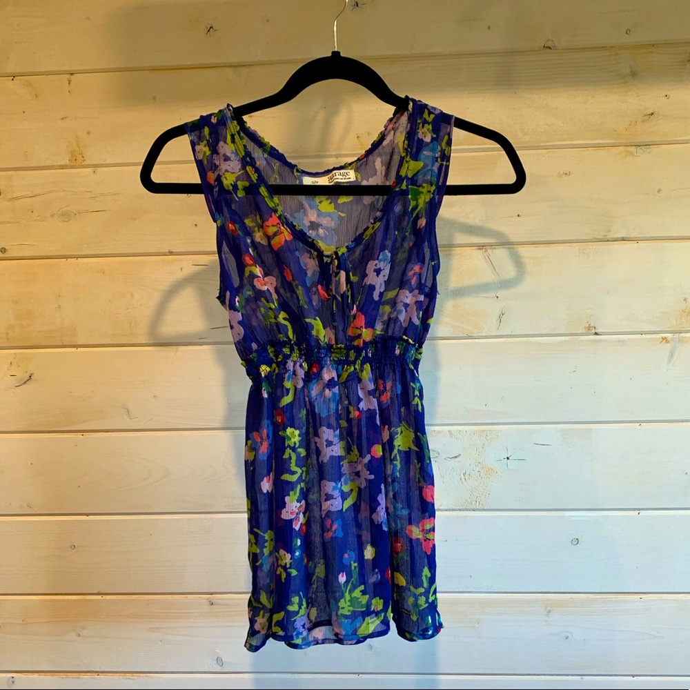Garage | Sheer Floral Blouse